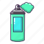 aerosol, bottle, can, cartoon, object, paint, spray 