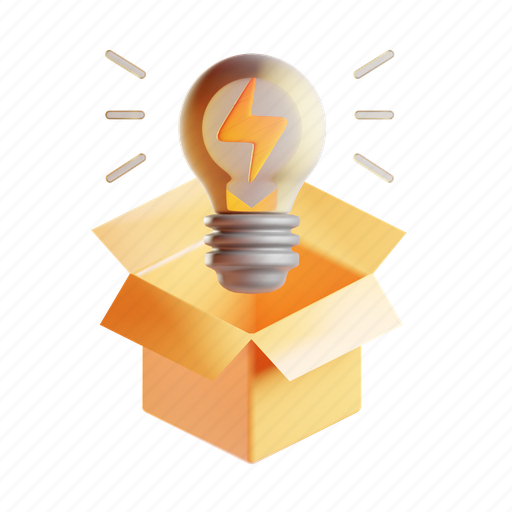 Idea, light, think, innovation, lamp, bulb, thinking 3D illustration - Download on Iconfinder