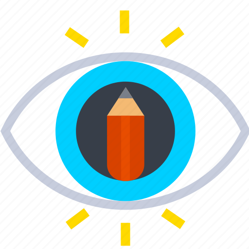 Design, thinking, eye, idea, pencil, sketch icon - Download on Iconfinder