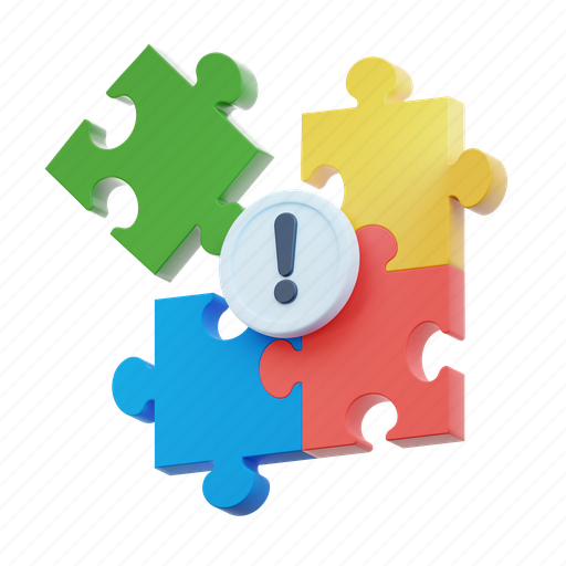 Puzzle alert, mind-game, danger, jigsaw puzzle, puzzle piece, problem-solving, solution 3D illustration - Download on Iconfinder
