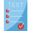 test, checklist, evaluation, survey, mark