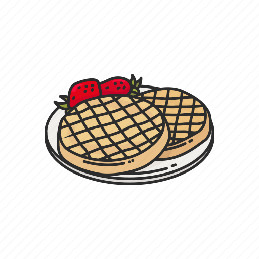 Breakfast, dessert, dough, food, strawberry waffle, waffle icon - Download on Iconfinder