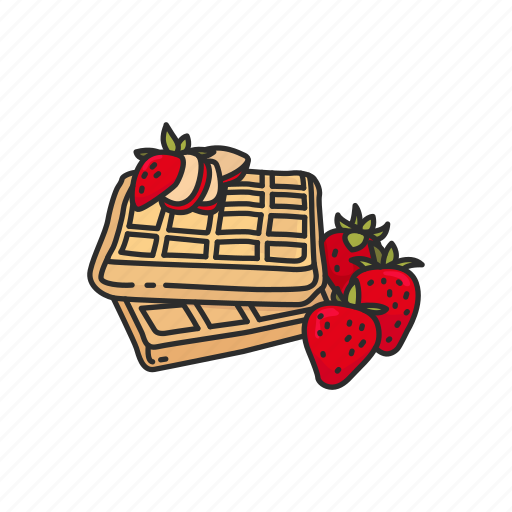 Food, snack, strawberry, strawberry waffle, waffle icon - Download on Iconfinder