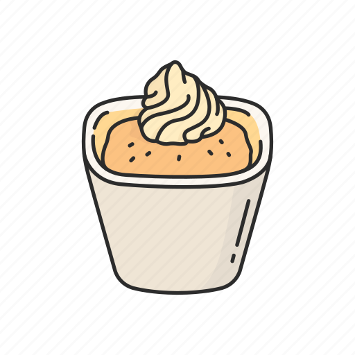 Bake, cream, custard, dessert, food, milk and egg, snack icon - Download on Iconfinder