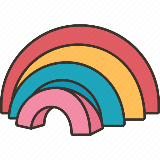 Stacker, rainbow, blocks, toy, stack icon - Download on Iconfinder