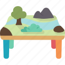 jungle, table, furniture, children, play