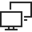 desktop, double, monitor, screen, device, technology