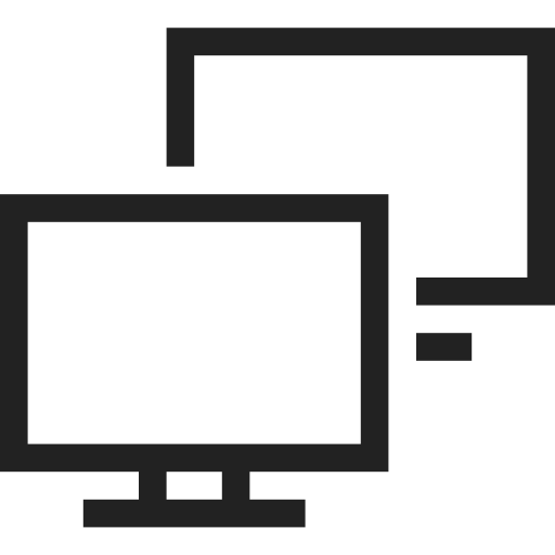 Desktop, double, monitor, screen, device, technology icon - Free download