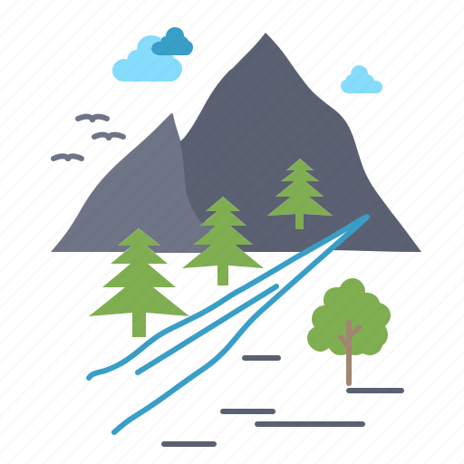 Hill, mountain, nature, rocks, tree icon - Download on Iconfinder