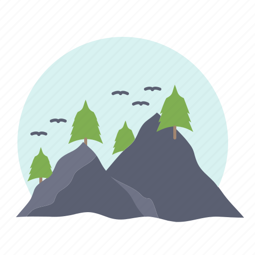 Hill, landscape, mountain, nature, sun icon - Download on Iconfinder