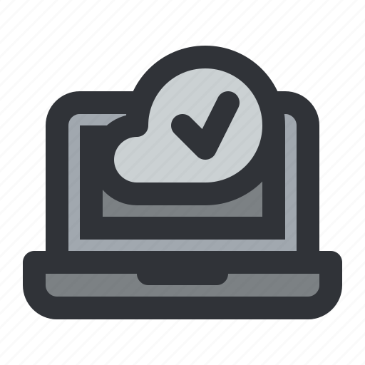 Check, cloud, computer, device, laptop, verified icon - Download on Iconfinder