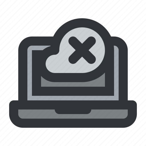 Cloud, computer, device, display, laptop, remove icon - Download on Iconfinder