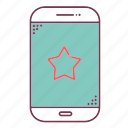 devices, favorite, mobile, phone, sign, smartphone, star