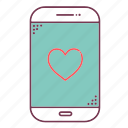 devices, heart, love, mobile, phone, sign, smartphone