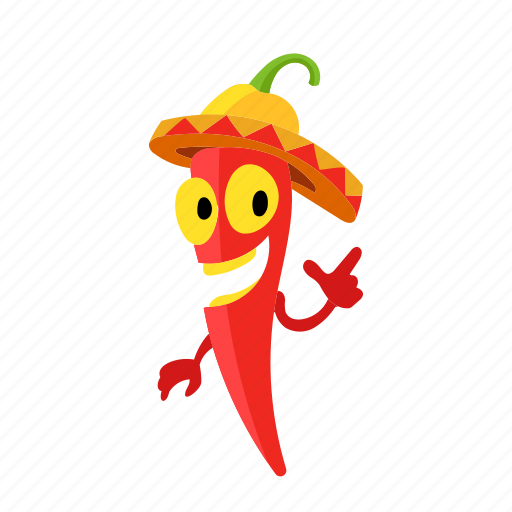 Pepper, chili, spicy, sombrero, character icon - Download on Iconfinder