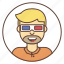avatar, character, glasses, head, line, man, movie 