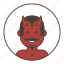 avatar, devil, horns, mustache, red 