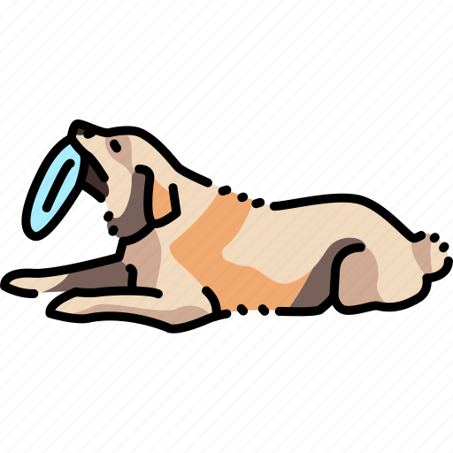 Frisbee, golden, lying, retriever icon - Download on Iconfinder