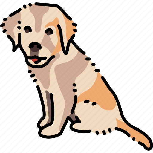 Sitting, golden, retriever, puppy icon - Download on Iconfinder