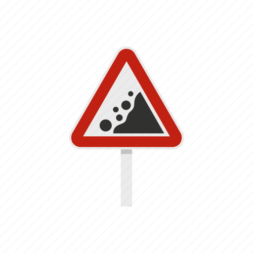 Caution, nature, road, rock, rockfall, traffic, triangle icon - Download on Iconfinder