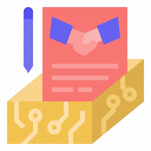 Contract, partner, cryptocurrency, business, digital, agreement, smart contract icon - Download on Iconfinder