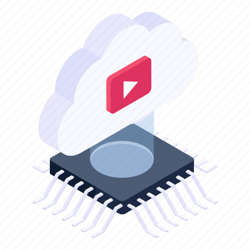 Cloud video, cloud media, cloud streaming, cloud entertainment, cloud video processor icon - Download on Iconfinder