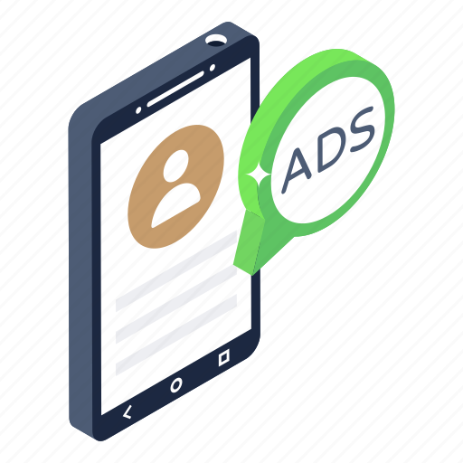 Mobile ads, mobile advertisement, mobile campaign, mobile publicity, smartphone ads icon - Download on Iconfinder