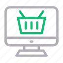 cart, monitor, screen, shopping, trolley