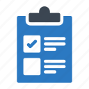 checklist, clipboard, document, sheet, tasklist