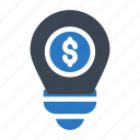bulb, creative, dollar, idea, light