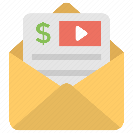 Digital marketing, email adverts, email marketing, online financial advertising, video newsletter icon - Download on Iconfinder