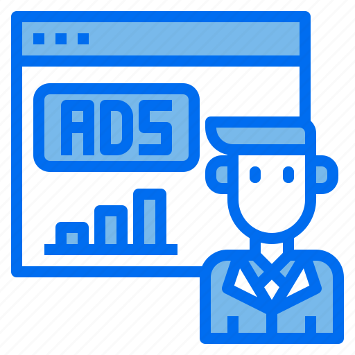 Ads, graph, man, online, website icon - Download on Iconfinder