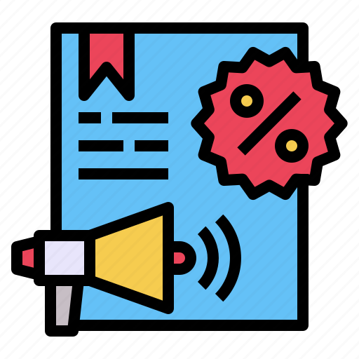 Discount, file, megaphone, sound icon - Download on Iconfinder