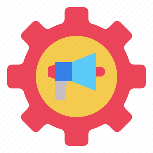 Announcement, gear, megaphone icon - Download on Iconfinder