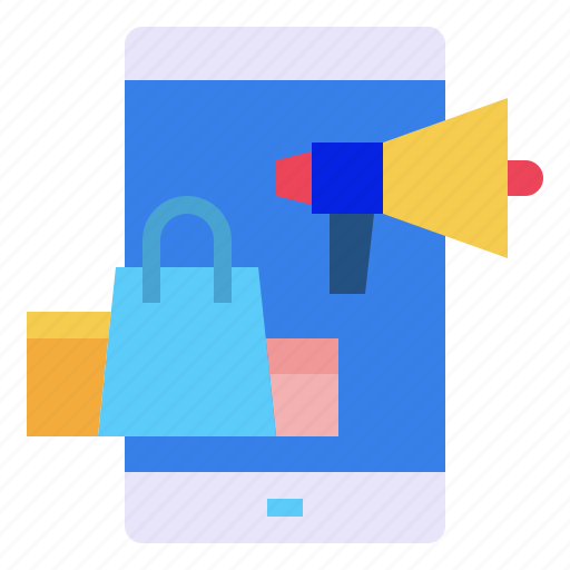 Megaphone, mobile, shopping icon - Download on Iconfinder