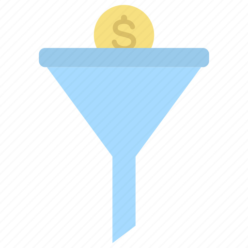 Sale funnel, filter, coin, conversion icon - Download on Iconfinder