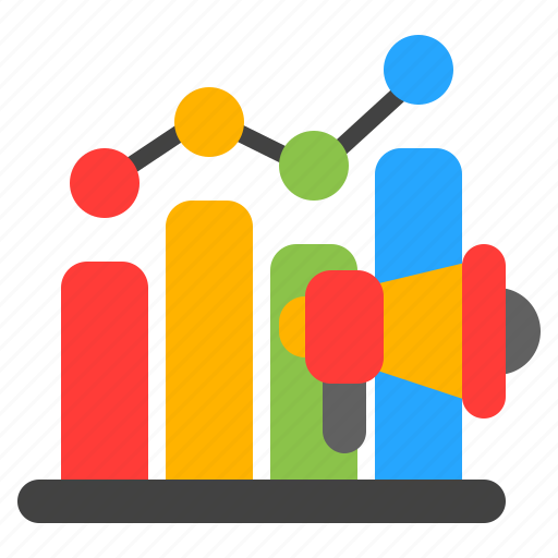 Analysis, graph, chart, bar, statistics, marketing, megaphone icon - Download on Iconfinder