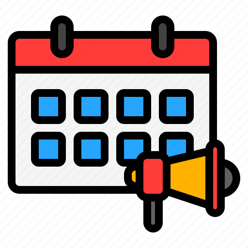 Marketing, plan, megaphone, advertising, strategy, schedule, calendar icon - Download on Iconfinder