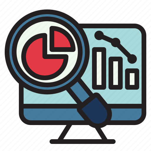 Analytics, data, chart, report, search, computer icon - Download on Iconfinder