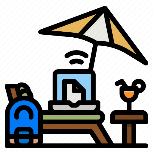 Computer, digital, nomad, vacation, freelance icon - Download on Iconfinder