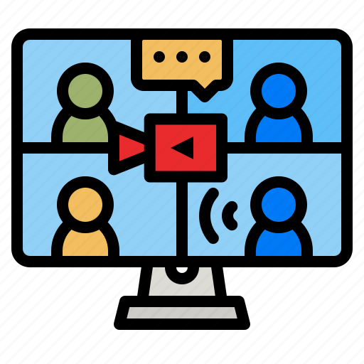 Videoconference, video, conference, work, computer icon - Download on Iconfinder