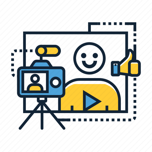 Vlogger, communication, connection, interaction, journalism, network, social media icon - Download on Iconfinder