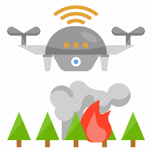 Drone, forest, iot, flame, sensor, technology, fire detection icon - Download on Iconfinder