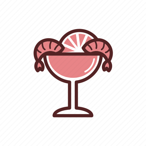 Cocktail, dinner, glass, lemon, prawn, prepared shrimp, shrimp icon - Download on Iconfinder