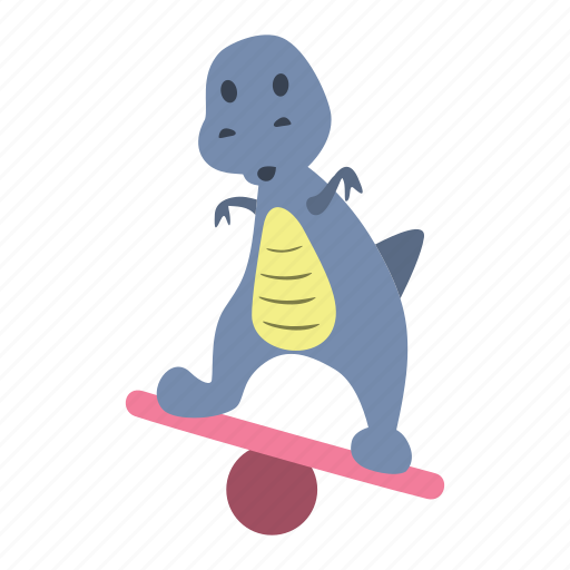 Balance, board, cute, dino, dinosaur, stand icon - Download on Iconfinder