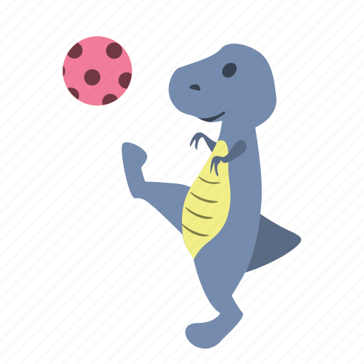 Ball, cute, dino, dinosaur, kick, pink, play icon - Download on Iconfinder