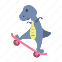 character, cute, dino, dinosaur, fun, skateboard