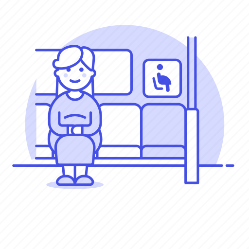 Priority, seat, woman, disability, pregnant, sign, inside icon - Download on Iconfinder