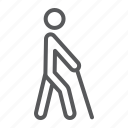 stick, man, walking, blindness, person, disability, blind