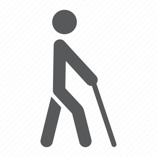 Stick, man, walking, blind, person, disability, blindness icon - Download on Iconfinder